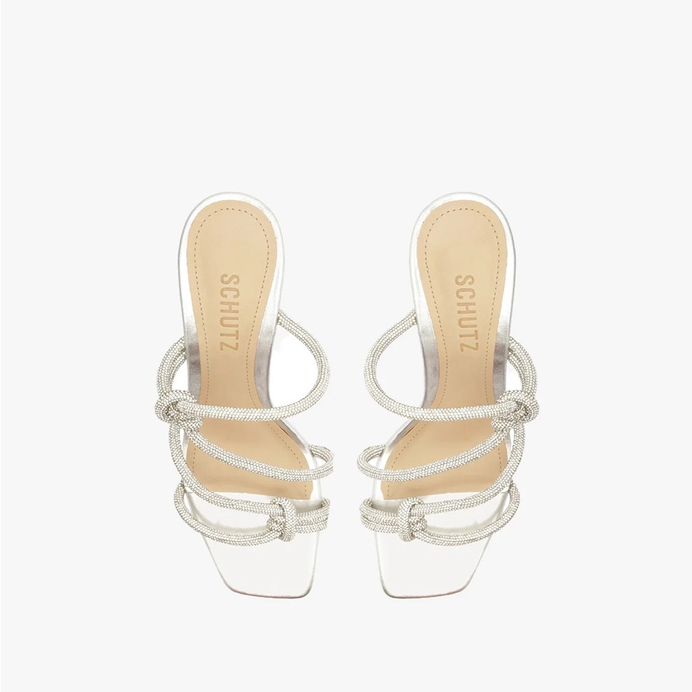 Schutz Silver Women's Heeled Sandals